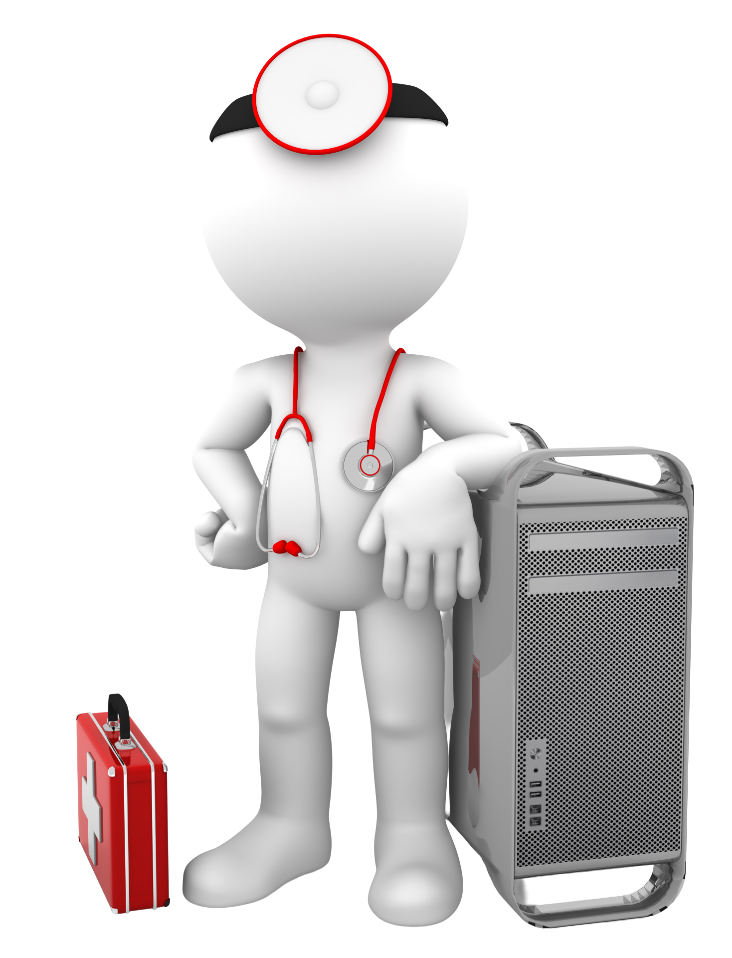 medic with computer tower computer repair concept fJMKxFRO scaled